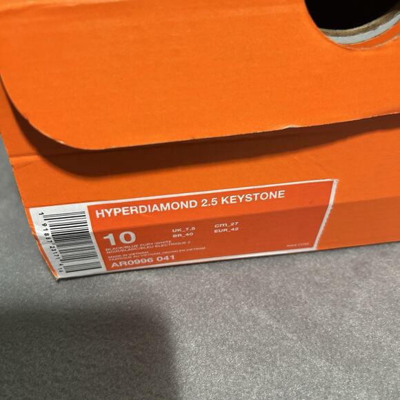 Nike Women Hyperdiamond 2.5 Keystone Softball Cleat Size 10 New In Box Wht/Blue - Picture 7 of 7